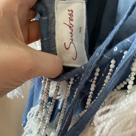 Sundress Indiana Dress in Roma Powder Blue and White Size Medium Large - Picture 8 of 12